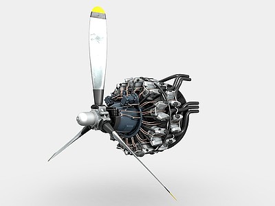 3d飞机引擎模型