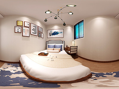 新中式卧室新中式主卧室模型3d模型