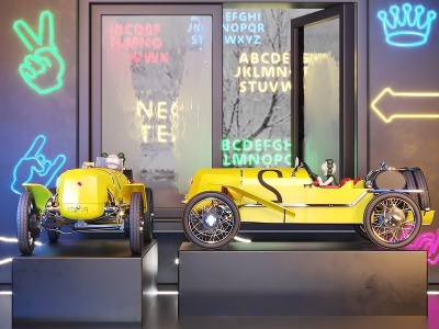 赛博朋克玩具车模型3d模型