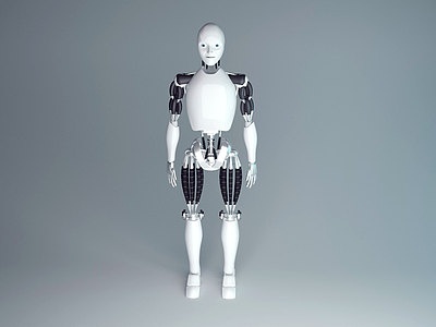 3d现代合金智能机器人模型