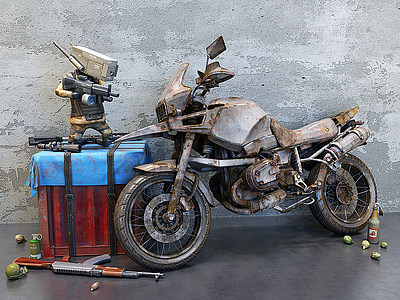 工业风摩托车模型