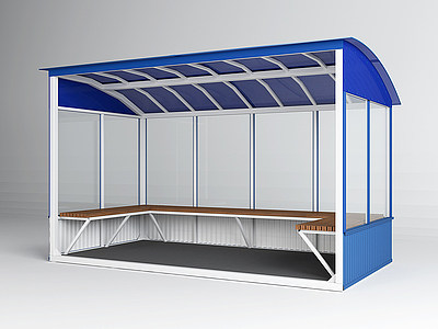3d雨棚休息区模型