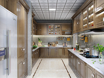 3d欧式风格厨房模型