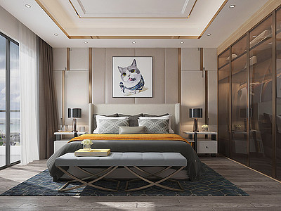 轻奢卧室模型3d模型