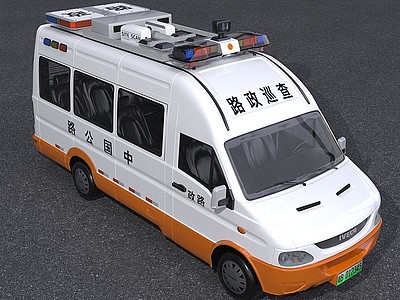 3d中国公路路政巡查车模型