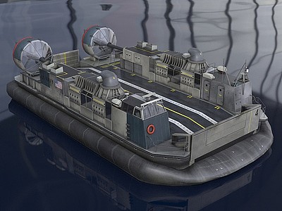 3d军用气垫船模型