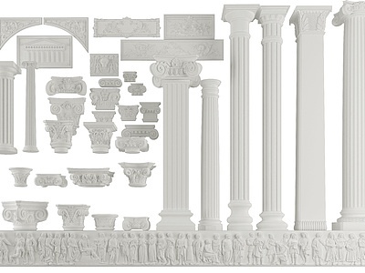 欧式古典欧式柱模型