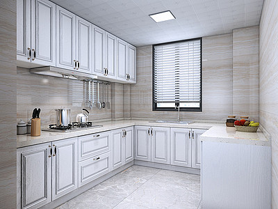 欧式简约厨房柜门橱柜模型3d模型