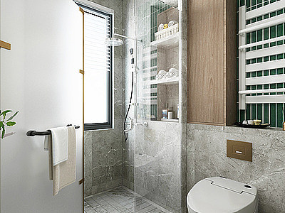 3d卫生间浴室镜子浴室柜模型
