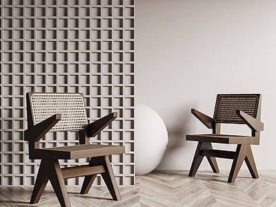 3d侘寂休闲椅模型