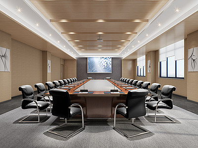 3d会议室模型
