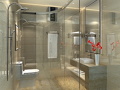 3d卫生间洗澡间卫浴模型