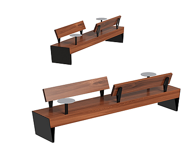 现代创意木沙发模型3d模型
