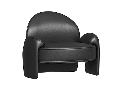 ama现代老板款黑真皮沙发3d模型