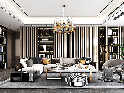 3d客厅沙发组合茶几模型