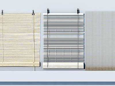 3d竹卷帘模型