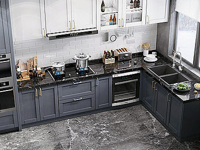 北欧风格厨房模型3d模型