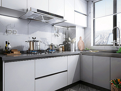 3d厨房橱柜厨房电器厨房用品模型