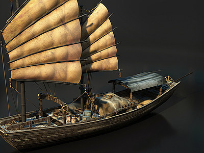 3d古代船模型