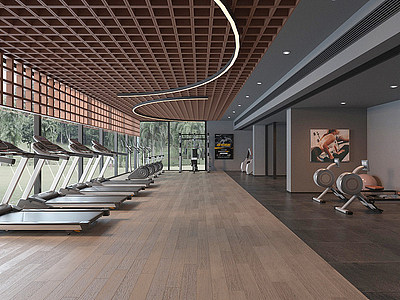 现代健身房3d模型