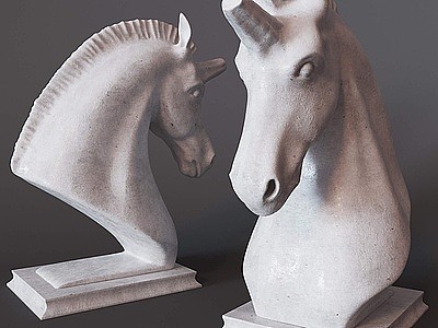 3d独角兽雕塑摆件模型