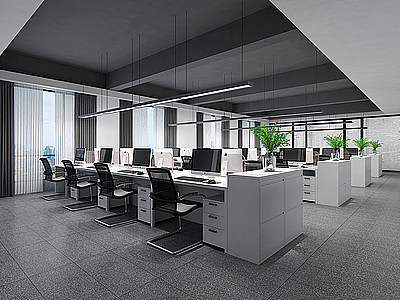 3d公共办公室模型