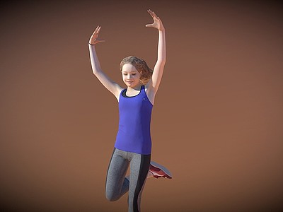C4D运动女生3d模型模型