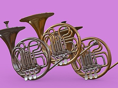 C4D萨克斯短笛西洋乐器模型模型