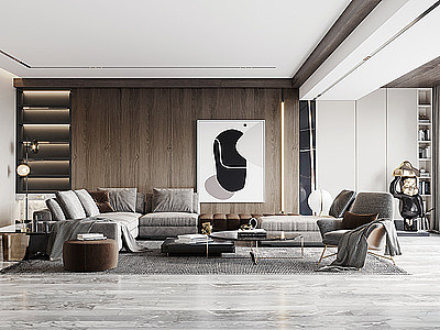 3d客厅现代沙发单椅模型