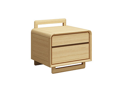 日式床头柜模型3d模型