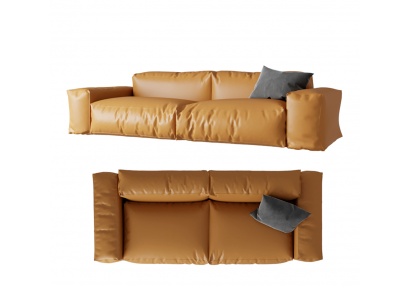 3d皮质双人沙发模型