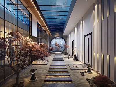 新中式庭院3d模型