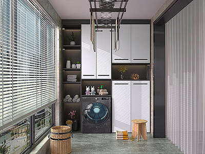 阳台洗衣机柜3d模型