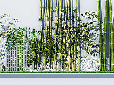3d竹子造景模型