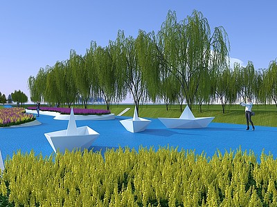 3d折纸船模型