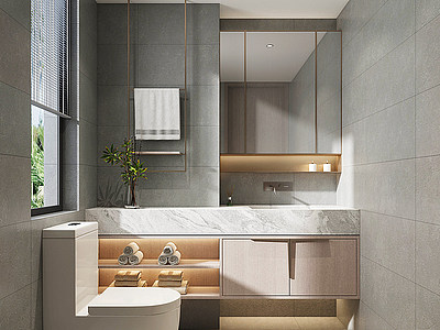 现代卫生间浴室柜模型3d模型