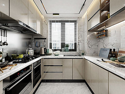现代厨房厨柜吊柜模型3d模型