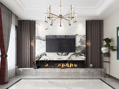 新中式客厅客厅沙发组合模型3d模型