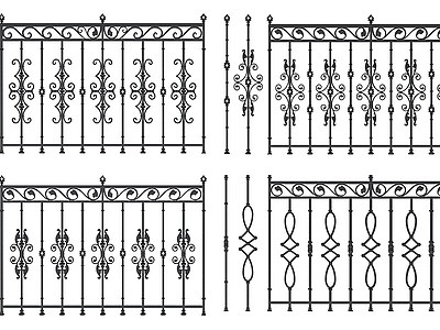 欧式古典欧式铁艺护栏模型
