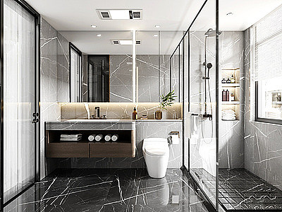 3d卫生间洗手间淋浴房模型