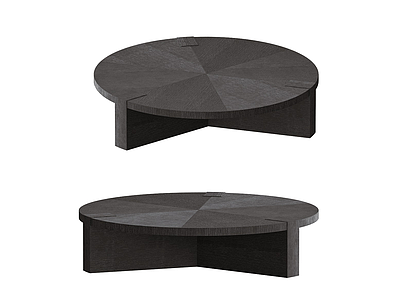 拼木圆桌几模型