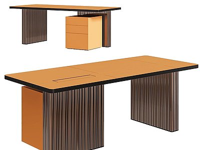 书桌办工桌模型