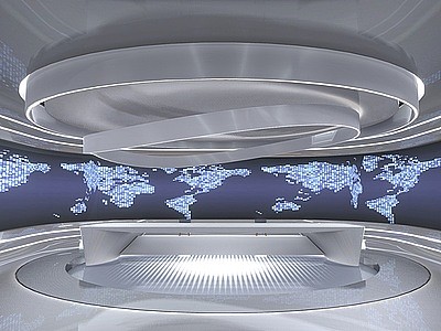 3d科技感展厅演播室直播间模型