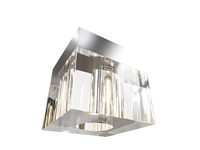 3d水晶方形吊灯模型