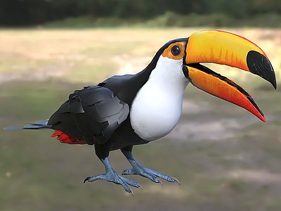 3d鵎鵼巨嘴鸟模型