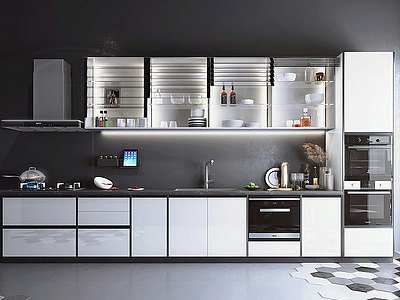厨房橱柜烟机灶具蒸烤箱模型3d模型