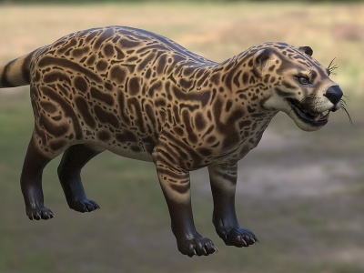 3d北美洲父猫牛鬣兽科动物模型