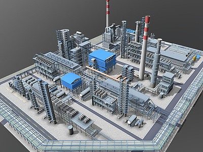 现代化工厂模型3d模型