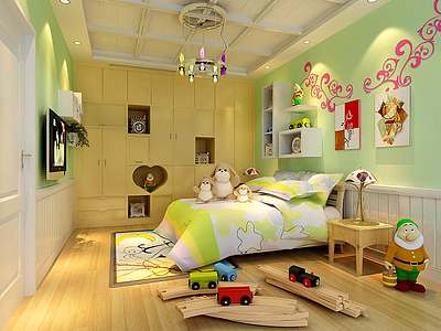 小孩房卧室整体模型