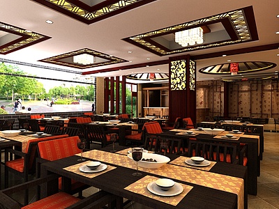 中式风格餐厅3d模型3d模型